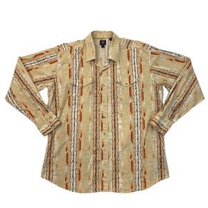 Panhandle Slim Shirt Men XL Extra Large Barb Wire Western Yoke Snap Button Front